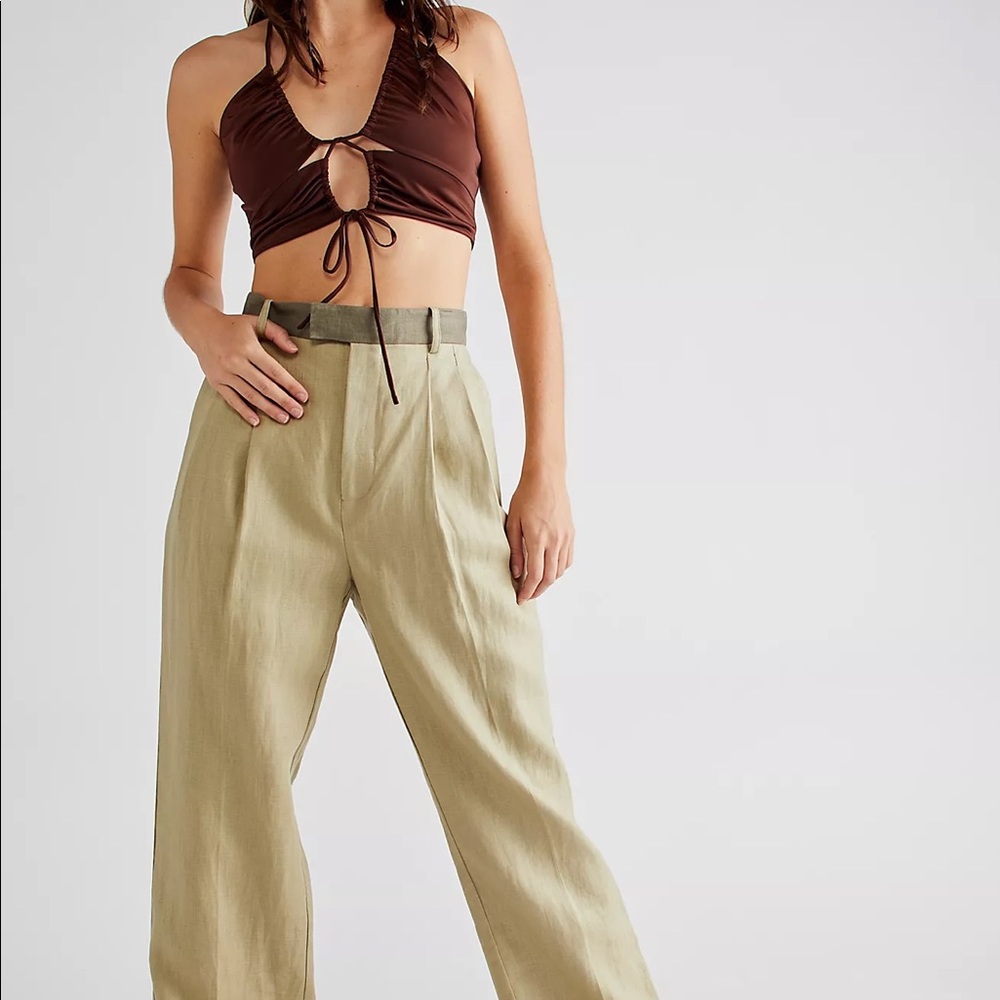 ✨H.P.✨ NWTS F.P. TAILORED LINEN PANTS (10) - Picture 2 of 15